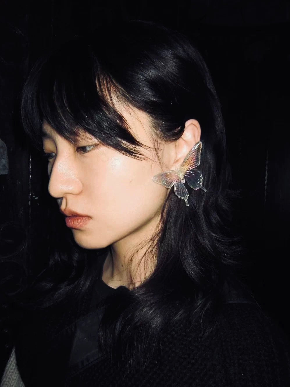 Enchanted Butterfly Iridescent Statement Earrings