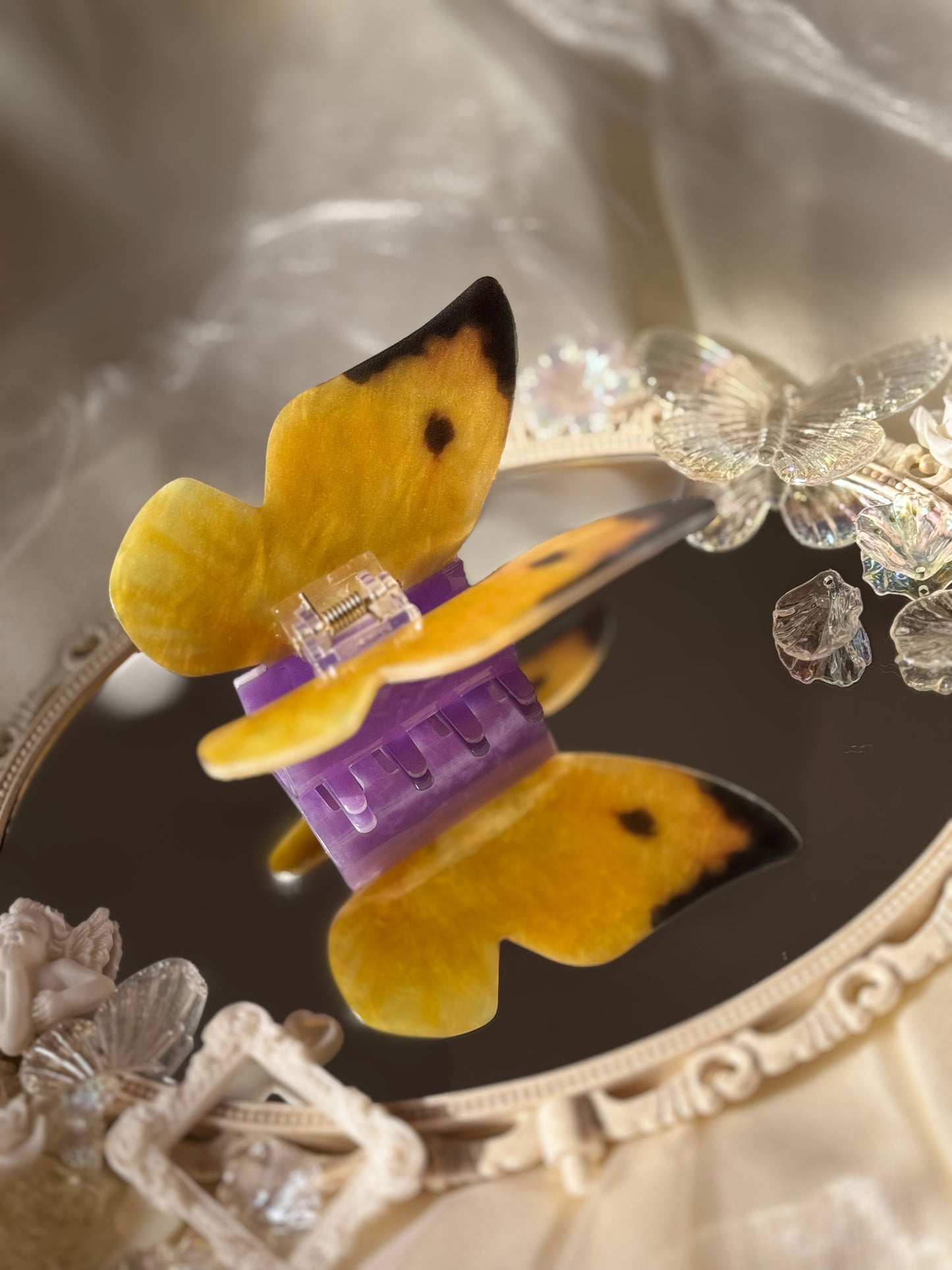 Butterfly Shark Hair Claw – Soft Yet Bold